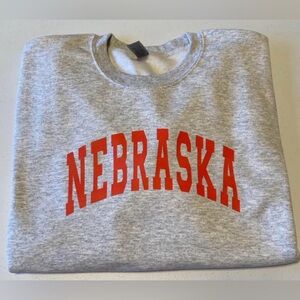 Gildan Gray Sweatshirt with Red Nebraska Print
